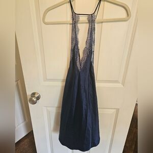 Victoria Secret  Navy Lace Slip Dress